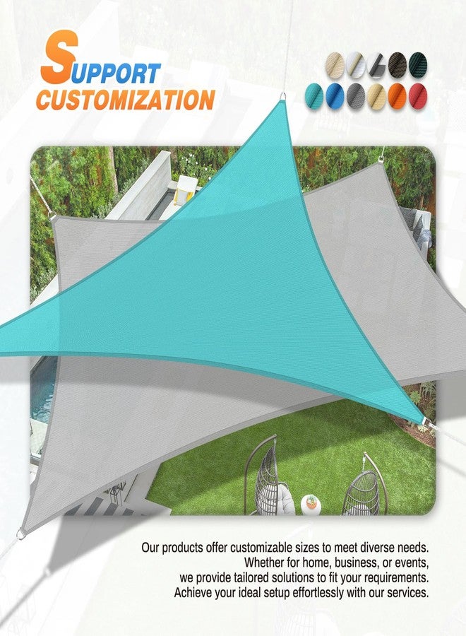 TANG 6' x 6' x 6' Sun Shade Sail Triangle Shade Canopy Patio Cover UV Block Permeable Cloth Fabric for Pergola Backyard Porch Deck Garden Carport Awning Outdoor Activity, Beige - Image 4